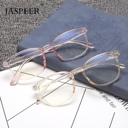 JASPEER Sqaure Computer Glasses Women Anti Blue Ray Eyeglasses Men Goggle Eyewear Transparent Light Weight Optical Frame