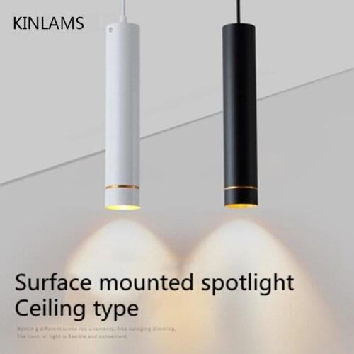 LED Wire Ceiling Lamp Restaurant Simple Long Tube Cylindrical Nordic Bar Table Desk Spotlight Creative Personality Chandelier