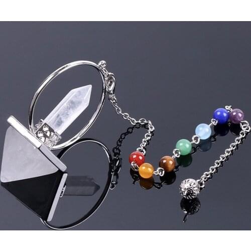 Natural Quartz Crystal Pyramid Energy Generator Pendulum Chakra Crystal Prism Wands Point Meditation Healing Crystal Stone