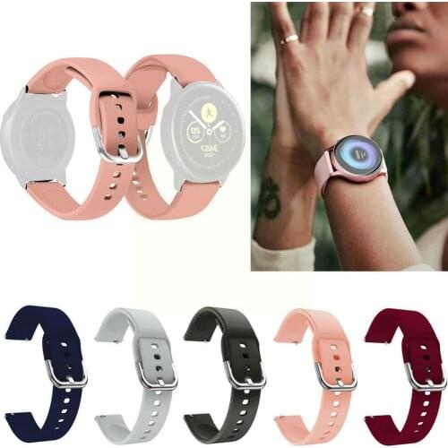 20 22mm Wrist Strap For Samsung Galaxy Watch Active S2 Sport Smart 40/44mm Silicone Bands Watchstrap 2 Gear For Samsung Cla Z9P2
