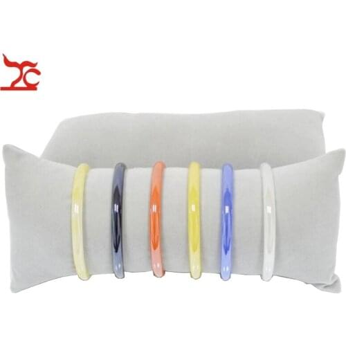 Retail Bracelets Bangle Watch Pillow Holder for Jewelry Display Large Grey Velvet Case
