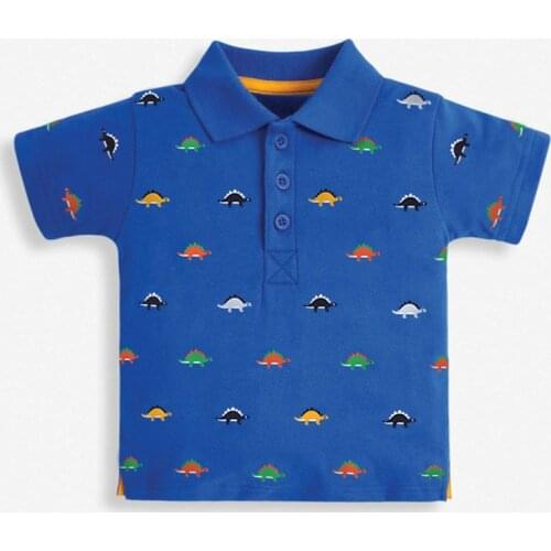 New Baby Boys Polo Shirt Kids Clothes Summer Short Sleeve Lapel Polos for Boy Cotton Cartoon Breathable Polo Shirt Children Tops