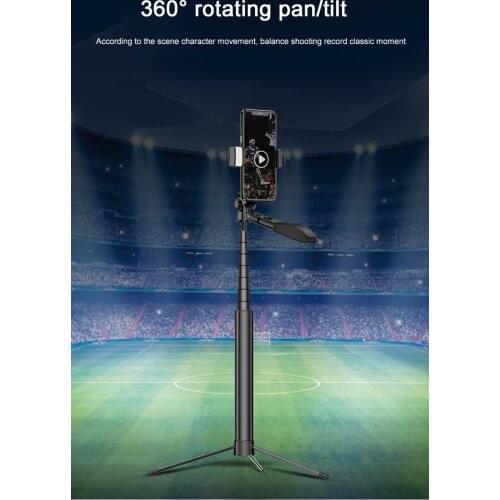 Bluetooth Remote Selfie Stick Tripod for iPhone Xiaomi Huawei Video Stabilizer Tripod Stick For Mobile Phone with Selfie Light