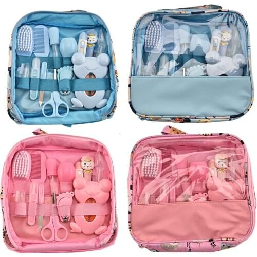 Baby care products, nasal aspirator, medicine feeder, 13 cartoon cloth bag set, baby nail manicure scissors