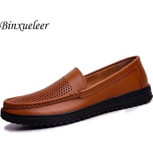 Genuine Leather Shoes Men Spring Summer Loafers Slip Ons Shoes Formal Dress Loafers Mocassin Men Shoes