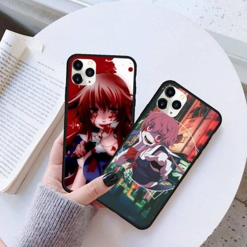 USAKPGRT Bloody Anime Future Diary Painted Phone Case Rubber for iPhone 11 pro XS MAX 8 7 6 6S Plus X 5S SE 2020 XR case