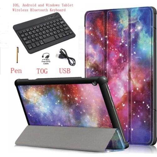 Protective Cover For Huawi Mediapad M5 10.8 inch Tablet PU Leather Bluetooth Keyboard For Huawei MediaPad M5 Pro 10.8 Case +pen