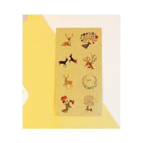 1pcs Creative China Wind Painted Deer Series Retro Stickers DIY hand account seal stickers