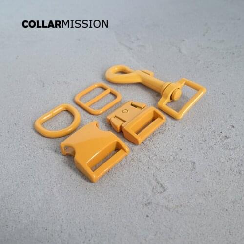 10pcs/lot(metal buckle+adjust buckle+D ring+metal dog clasp) spray paint accessory for 20mm webbing DIY dog collar 7 colours