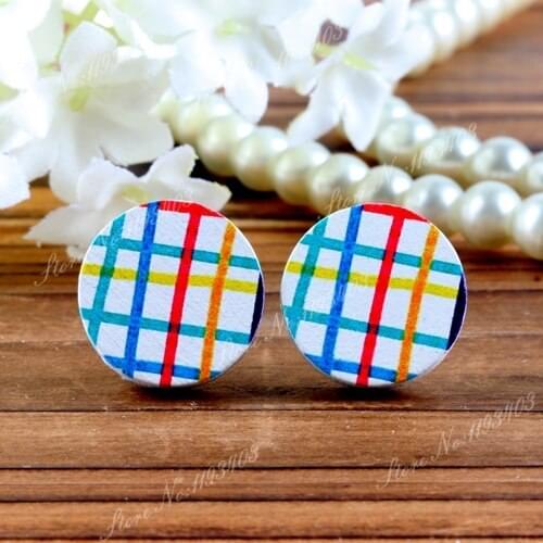 16mm Lattice Round High Quality Painted Wood Laser Cut Cabochon to make Rings, Earrings, Bobby pin,Necklaces, Bracelets