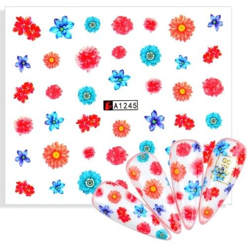 3D Flower Nail Art Stickers Water Transfer Nails Art Sticker Bouquet Design Manicure Tools Nail DIY Decoration Decals Tips