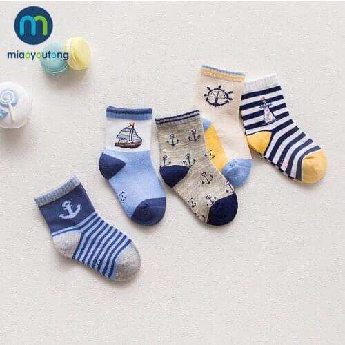 10 Pieces/Lot 5 Pair Lovely Baby Socks Girl Dinosaur Ship PlaneSkarpetki Boy Knit Cotton Soft Newborn Sock Kids Miaoyoutong