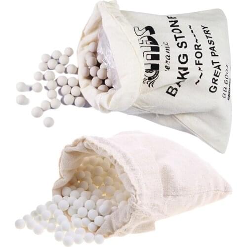 500g Cordierite Pie Baking Beans Beads Press Stone Weights with Storage Bag High Temperature Resistance