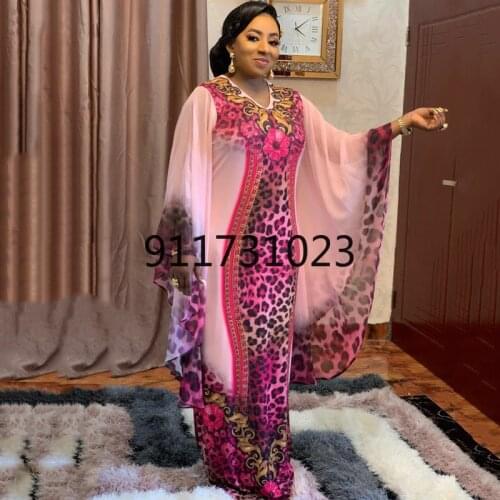 Boubou Africain Femme 2021 African Print Dashiki Clothes Plus Size Women Dress Batwing Sleeve Ankara Dresses Lady Party Dress