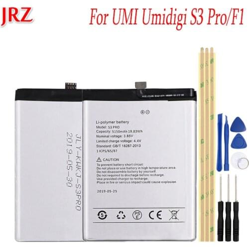 3.85V 5150mAh battery For UMI Umidigi F1/F1 Play/S3 Pro phone Replacement Batteries Bateria+tools