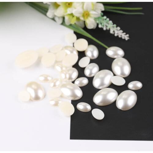 Diy Jewelry Accessories Accessories Bow Half-faced Oval Faux Pearl Patch Handmade Hair Accessories