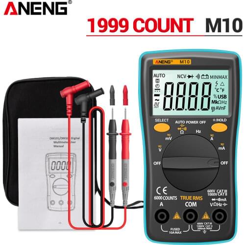 ANENG M10 Digital Multimeter 6000 Counts Multimetro Multitester Profissional Transistor Tester Analogico AC/DC Current Meter
