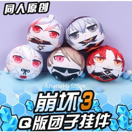 Anime Honkai Impact 3 Figure Dolls Rita Theresa Yae Sakura Cosplay Plush Toys Bag Mini Keychian Pendant Badge for Gift