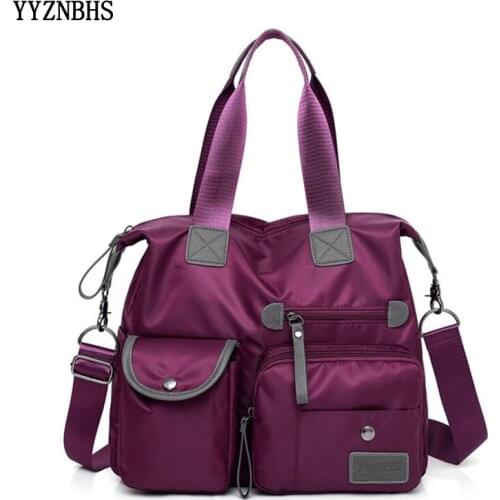 Brand Women Top-handle Shoulder Bag 5 External Pockets Nylon Casual Tote Bags Women Handbag Crossbody Bags Shopping Bag Bolsa