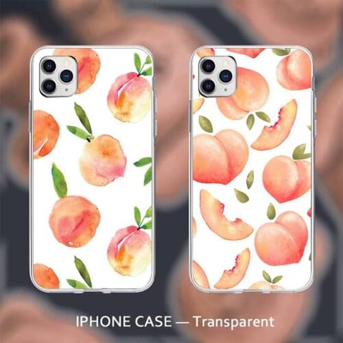 Peach Phone Case Transparent for iPhone 6 7 8 11 12 s mini pro X XS XR MAX Plus cover funda shell