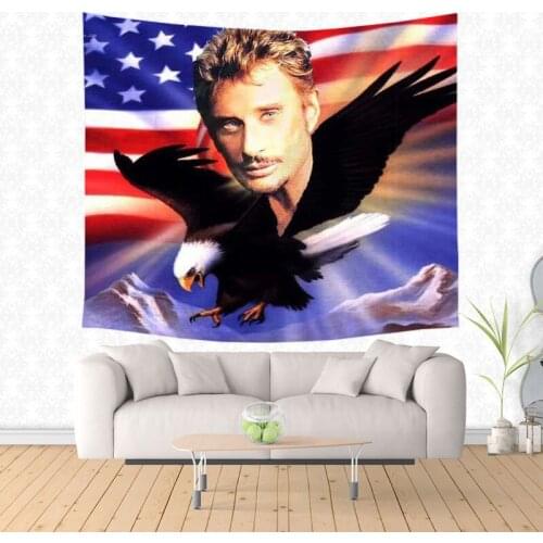Home Furnishing Johnny Hallyday Wall Hanging Tapestry Home Decorative Tapestries Wall Art Beach Towel Drop Shipping