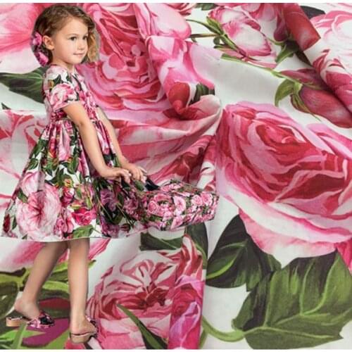 Europe and the United States catwalks digital printed cloth fashion dress childrens clothing fabrics free shipping