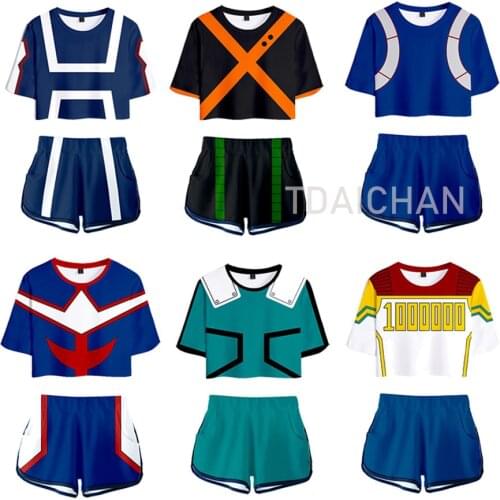 Boku No Hero Academia Uniform Bakugou Katsuki/Iida Tenya/Todoroki Shouto Cosplay Costume My Hero Academia Sportswear Top Short