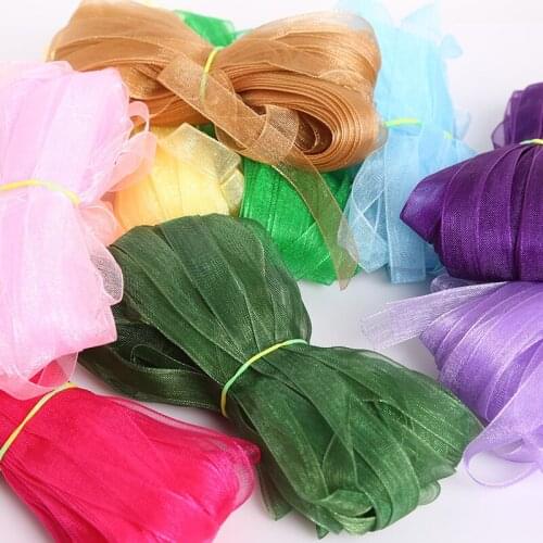 Width 10mm 20yard/bag Organza Ribbon Webbing for Wedding Party Home Decorations Gift Packaging Scrapbooking Craft