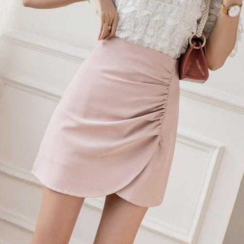 Summer pleated skirt Korean-style A-line skirt Short Skirt Pants High-waist Womens Elegant New Skirts