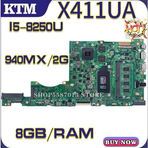 S4100V for ASUS S4000V X411U X411UQ S4200V X411UA Laptop Motherboard Mainboard 100% test OK I5-8250U cpu 8G/RAM 940MX/2G