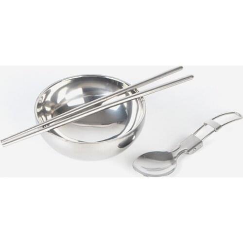 Bowl Stainless Steel Two Layers Insulated Tableware Set Camping Picnic Lunch Box for Outdoor eco-friendly leakproof microwavable