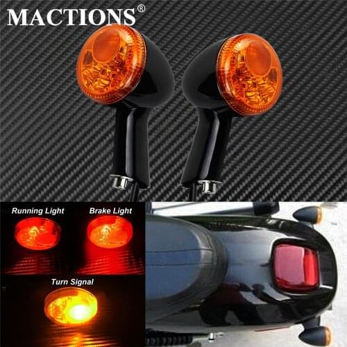 Motorcycle Rear Turn Signal Indicator LED Amber Light Brake Running Light Fits For Harley Sportster XL883 XL1200 1994-2016