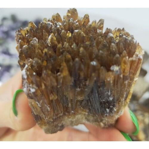 Natural yellow amber calcite raw stone crystal gem collection of rough rock mineral specimens healing home decor