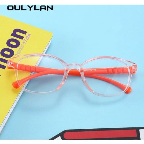 Oulylan Baby Anti-blue Light Glasses for Child Kids Optical Eyeglasses Computer Eyewear Candy Colorful Soft Frame Goggle