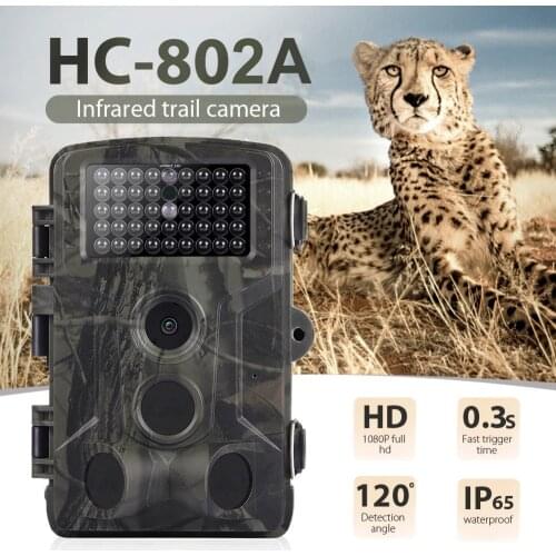 20MP Trail Camera Hunting Cameras HC802A 1080P IP65 Waterproof Wildlife Surveillance Night Vision Tracking Photo Trap Cams