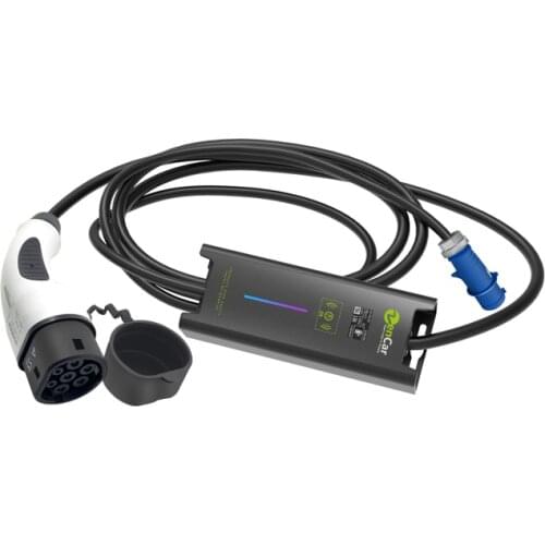 16A Portable EV Charger Type 2 with blue CEE for Europe car