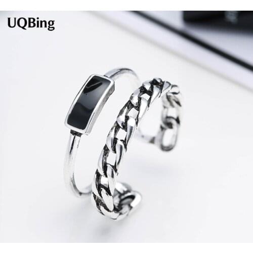 925 Silver Doule Layer Ring For Women Jewelry Finger Ring For Party Birthday Gift