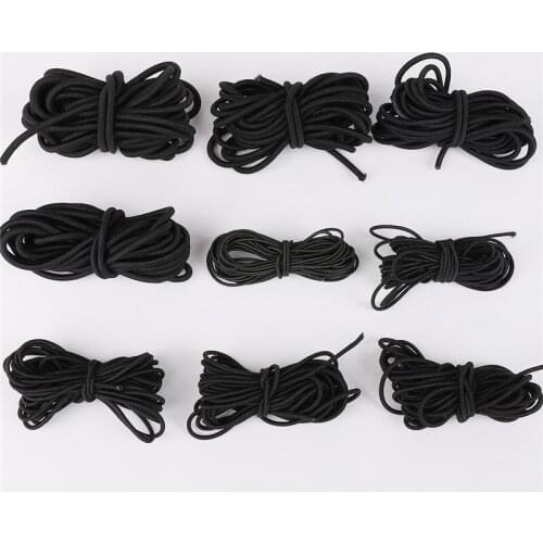 2M Strong Elastic black Rope Cord Bungee Shock Cord Stretch String for DIY Jewelry Making Outdoor Project Tents Kayak Boat