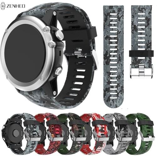 26mm Silicone Wrist Strap For Garmin Fenix 5X/5X Plus Printed Watchband Bracelet For Garmin Fenix 3/3 HR Smart Watch Band