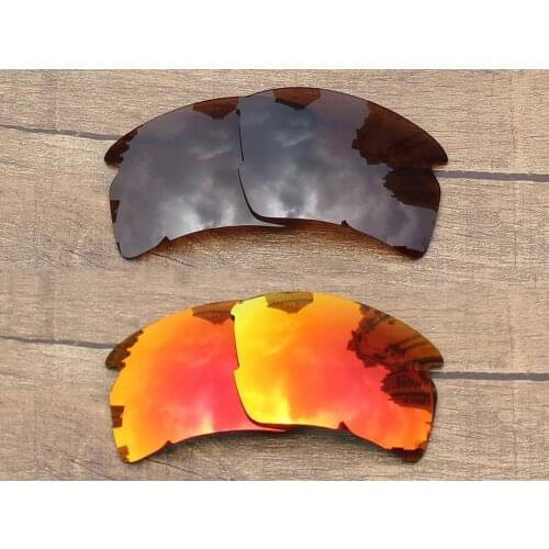 Vonxyz 2 Pairs Ruby Mirror & Bronze Brown Polycarbonate Replacement Lenses for-Oakley Flak 2.0 XL Frame