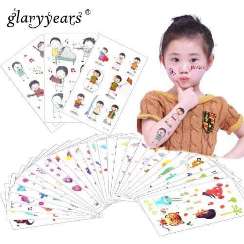Glaryyears 3 Pieces/Set Temporary Tattoo Sticker Fake Tatoo Flash Tatto Waterproof Small Body Art Children 20 Designs