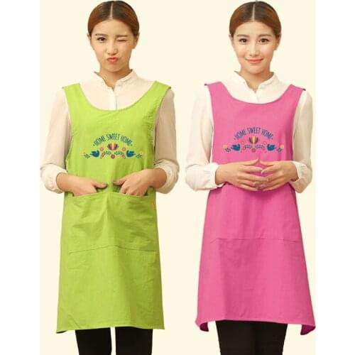 Funny Adult Cooking Apron Gown Flower Shop Kitchen Baking Work Clothes Cotton Apron Pinafore Print Logo