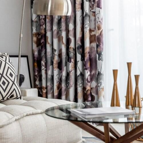 Rural Style High-precision Shading Curtains Poppy Flower Curtain Printed Fabric for Living Room Bedroom Study Curtains Custom