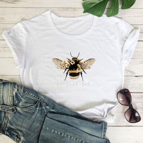 Beeyoutiful Colored Print T-shirt Fashion Women Graphic Bee Top Tee Shirt Trendy Summer Short Sleeve Motivational Quote Tshirt