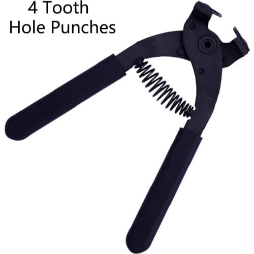 LMDZ 1Pcs Black 4mm 4Tooth Hole Punches Point Pliers Leather Hole Punch Tool for leather craft professionals and amateurs