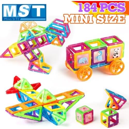 184PCS Mini Magnetic Designer Building Blocks DIY Magnetic Block Construction Set Magnet Model Building Toys Kids Game Gift