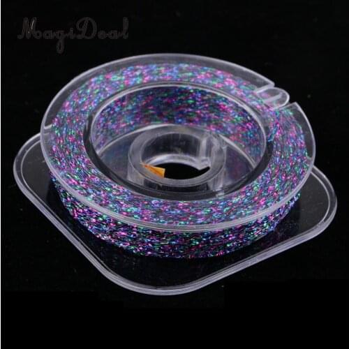 2pcs Fishing Rod Guides Wrapping Thread Metallic Flash Line for Rod Building DIY - 50m, Purple&Black