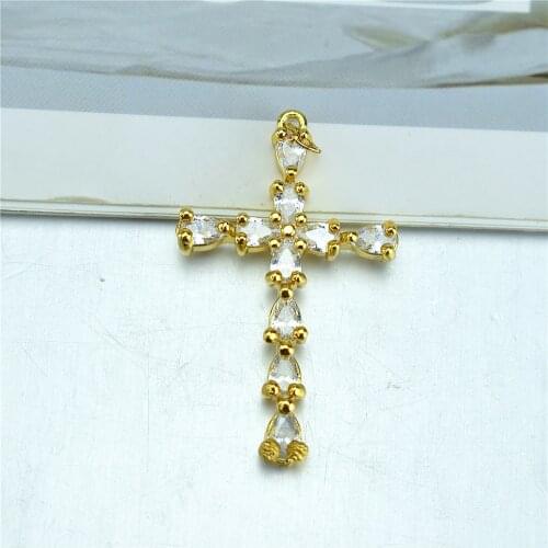 2021 new electroplating cubic zirconia micro inlaid brick Cross Pendant DIY jewelry mens gift womens versatile wholesale