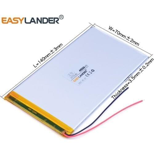 3570140 3670140 3.7V 4500mAh Rechargeable Li-Polymer Battery For Bluetooth Notebook Tablet PC electronics safety lamp power bank