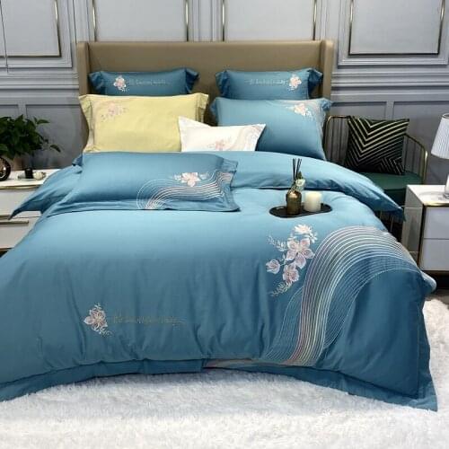 New 800TC Egyptian Cotton Bedding Sets Orange Duvet Cover Rubber Flat/Fitted Sheet Linen 4pcs